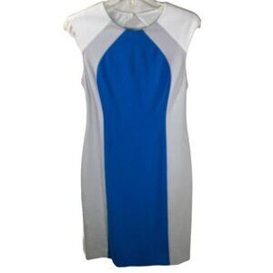 Catherine Malandrino Sheath Dress Size 6 Blue Gray Colorblock Work